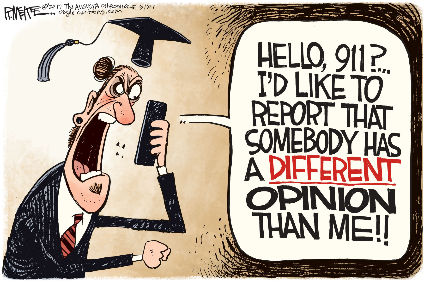 Intolerant Grads by Rick McKee, The Augusta Chronicle
